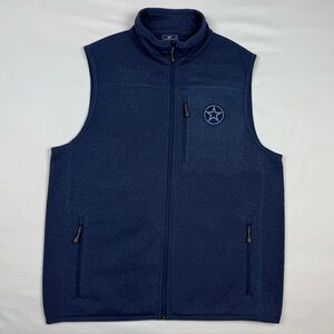 Vineyard Vines Dallas Cowboys Mens Fleece Vest Sz Medium Blue Full Zip C6